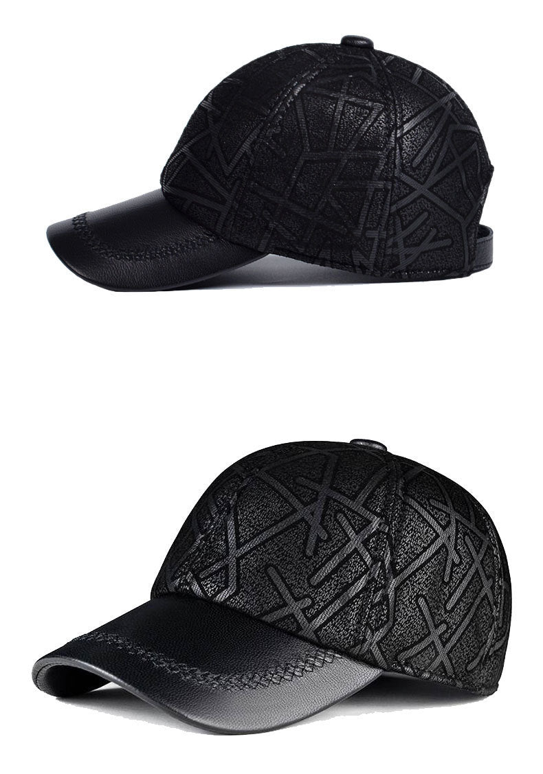 sheepskin leather baseball cap, view 7 - MRSLM