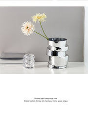electroplated silver glass small vase, view 9 - MRSLM