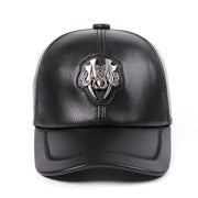 goat skin leather peaked cap, view 10 - MRSLM