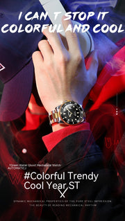 Men's steel belt mechanical watch, view 9 - MRSLM