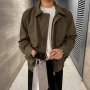 Men's loose retro polo collar jacket, view 8 - MRSLM