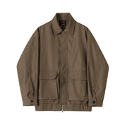 Men's loose retro polo collar jacket, view 9 - MRSLM
