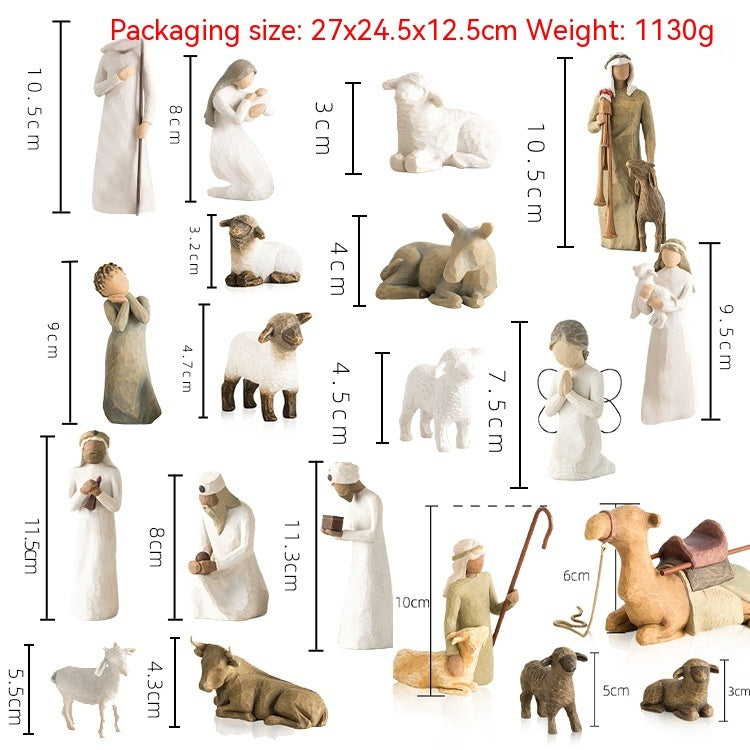 nativity manger set, view 7 - MRSLM