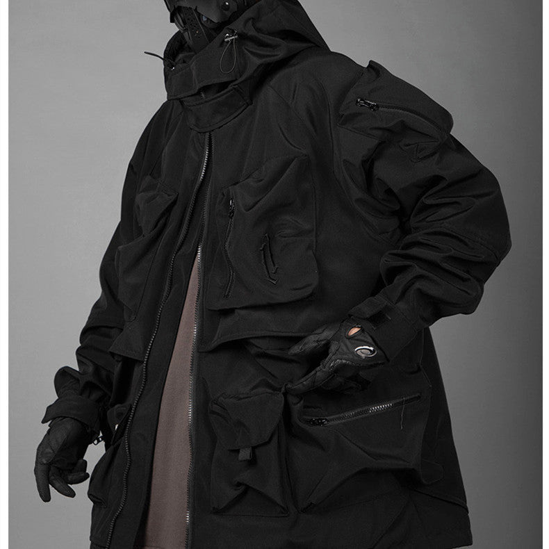 men's loose hooded work jacket, view 10 - MRSLM