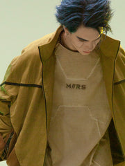 asymmetric sandstone cotton coat, view 10 - MRSLM