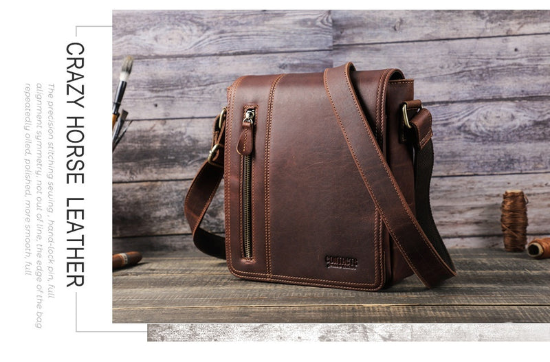 men's leather crossbody bag, view 5 - MRSLM