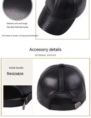 leather dome cap, embossed pattern, view 8 - MRSLM