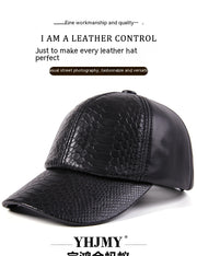 leather dome cap, embossed pattern, view 10 - MRSLM