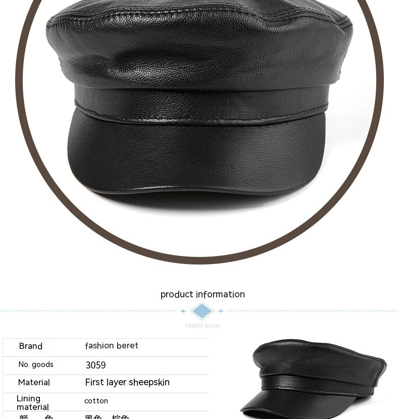 Sheepskin flat-top hat, view 7 - MRSLM