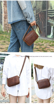 men's retro leather shoulder bag, view 8 - MRSLM
