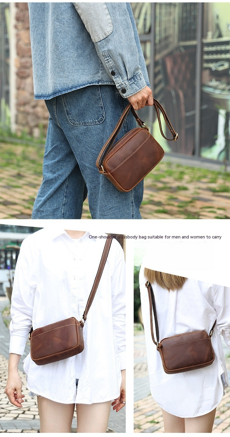 men's retro leather shoulder bag, view 8 - MRSLM