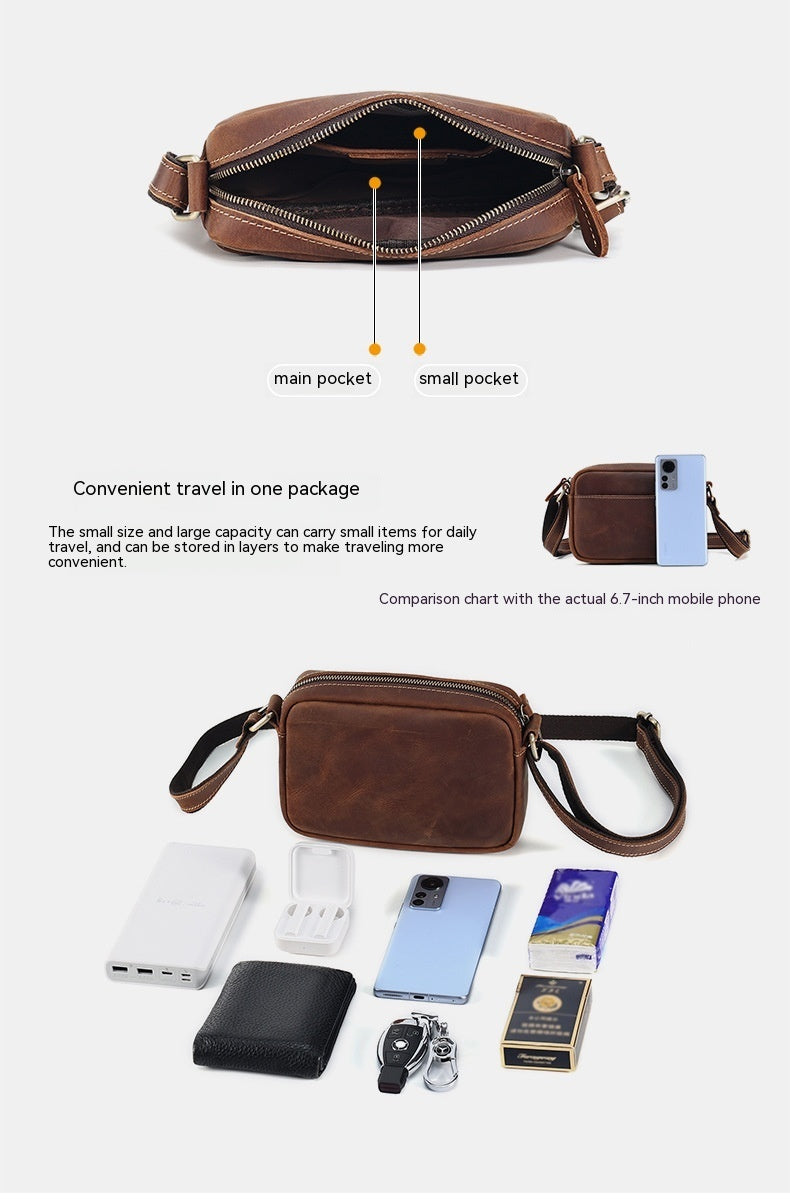 men's retro leather shoulder bag, view 10 - MRSLM