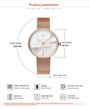 Women's geometric quartz watch with mesh strap, view 5 - MRSLM