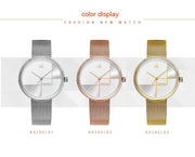 Women's geometric quartz watch with mesh strap, view 6 - MRSLM