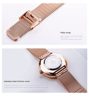 Women's geometric quartz watch with mesh strap, view 8 - MRSLM