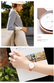 Women's geometric quartz watch with mesh strap, view 10 - MRSLM