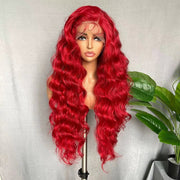 red long curly lace wig, view 6 - MRSLM