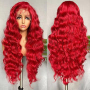 red long curly lace wig, view 7 - MRSLM