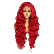 red long curly lace wig, view 10 - MRSLM