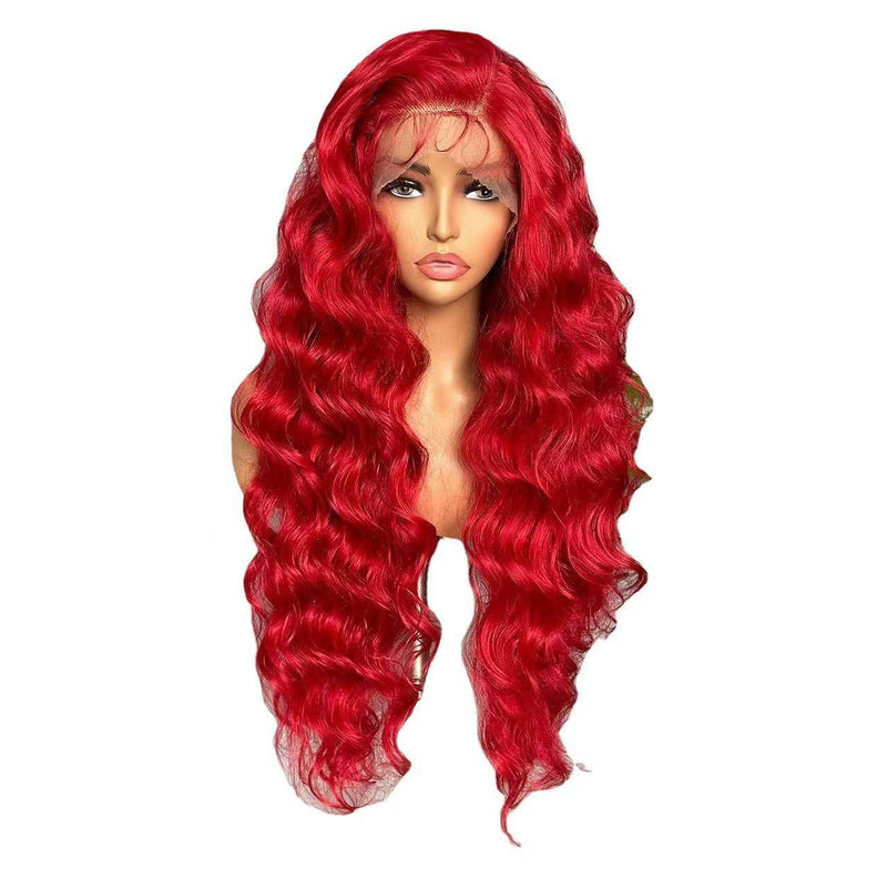 red long curly lace wig, view 10 - MRSLM