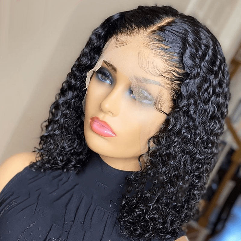 women's short curly wig black, view 10 - MRSLM