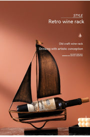 Iron sailboat wine rack, view 7 - MRSLM