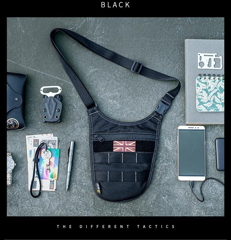 underarm nylon messenger bag, view 6 - MRSLM