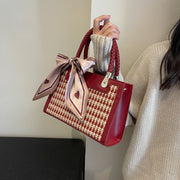 red PU crossbody tote bag, view 6 - MRSLM