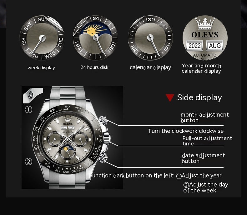 men's automatic mechanical watch, view 7 - MRSLM