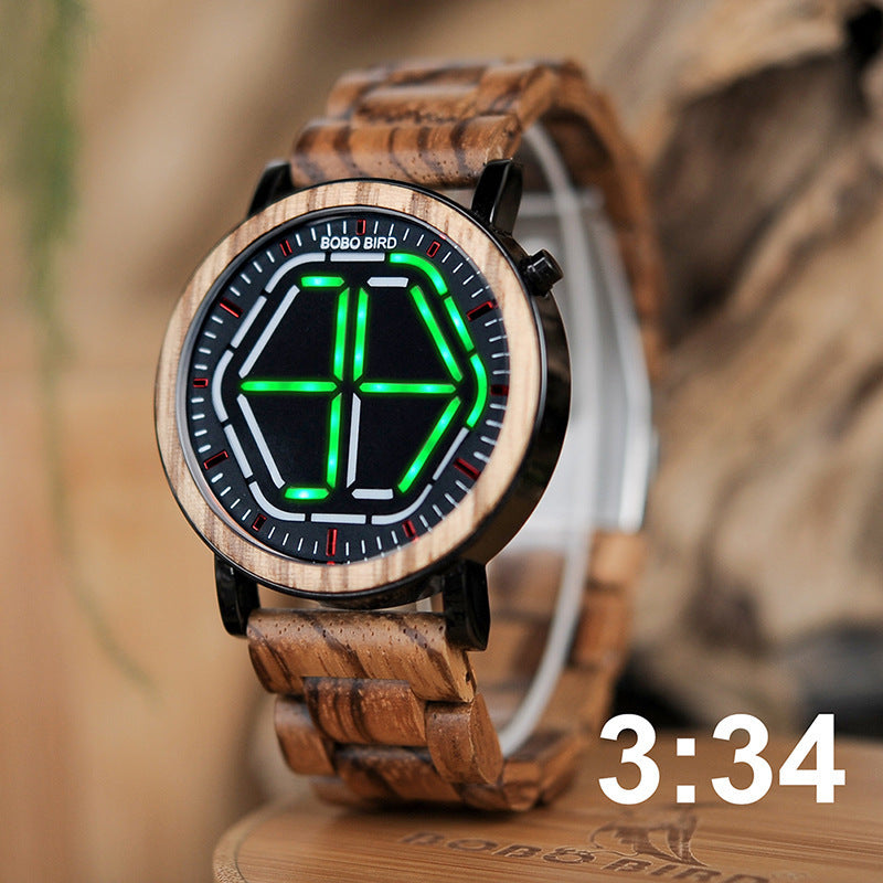 luminous wooden LED watch - MRSLM