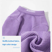 cozy purple waffle knit dog t-shirt, view 5 - MRSLM