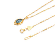 blue topaz and olive water drop necklace, view 6 - MRSLM