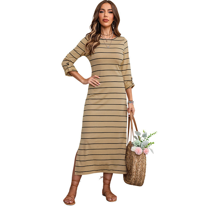 Striped pullover dress, view 8 - MRSLM