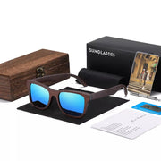 natural bamboo polarized sunglasses, view 2 - MRSLM