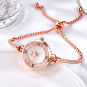 Women's rose gold bracelet watch, view 2 - MRSLM