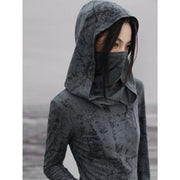 hooded high neck knit dress, view 5 - MRSLM