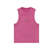 women's cropped washed cotton vest top, view 3 - MRSLM
