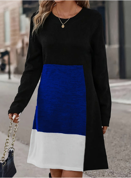 retro color-block dress, view 7 - MRSLM