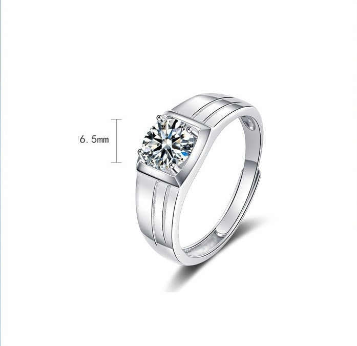 men's S925 silver 1 karat ring, view 6 - MRSLM