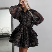 chiffon leopard print dress - MRSLM