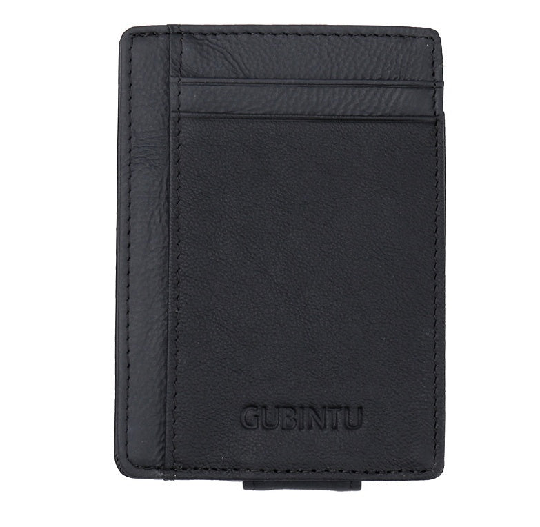 men's thin leather money clip wallet, view 9 - MRSLM
