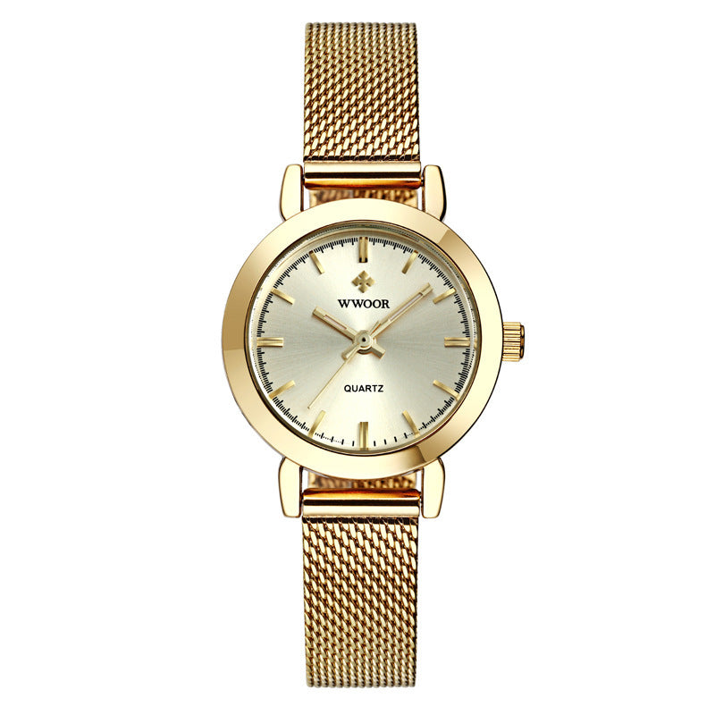 women's mesh band quartz watch, view 3 - MRSLM