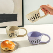 handmade alphabet ceramic mug, view 5 - MRSLM