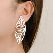 angel wing butterfly stud earrings for women, view 8 - MRSLM