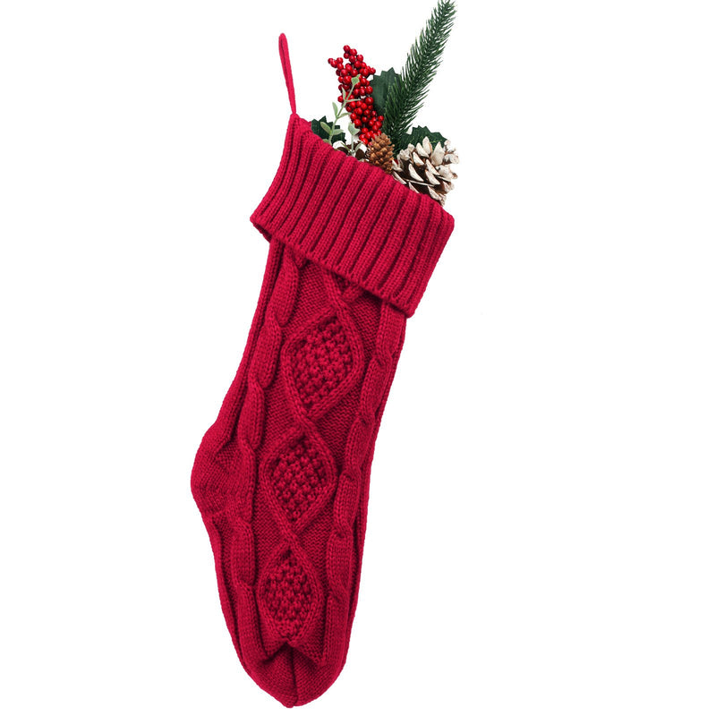 Cable knit Christmas stocking, view 9 - MRSLM
