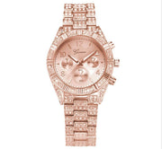Women's crystal quartz watch with metal band, view 7 - MRSLM