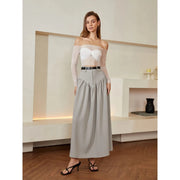 off-shoulder twist front sheer blouse, view 6 - MRSLM