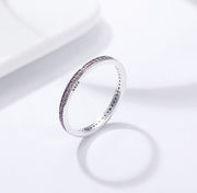 slim silver zircon ring, view 10 - MRSLM
