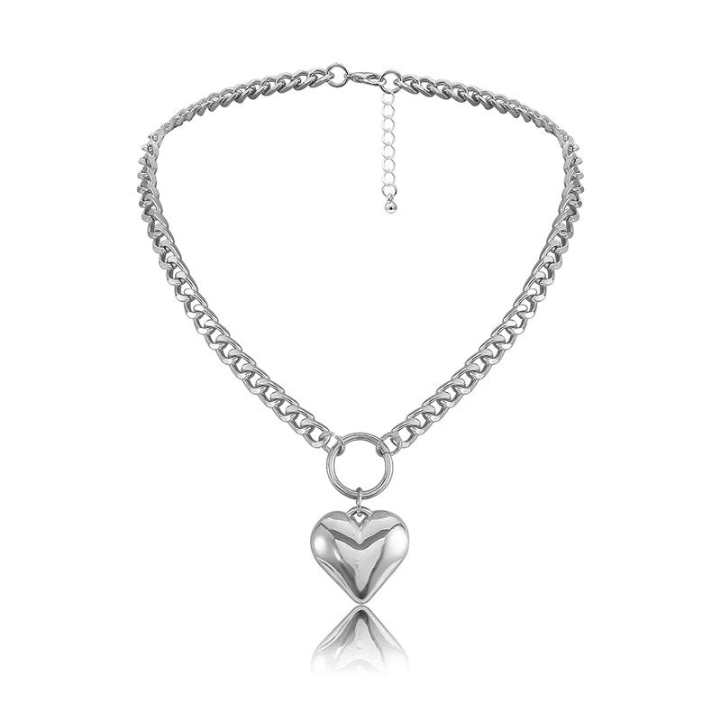 heart pendant punk choker, view 6 - MRSLM