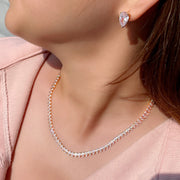 zircon heart necklace and earrings set - MRSLM